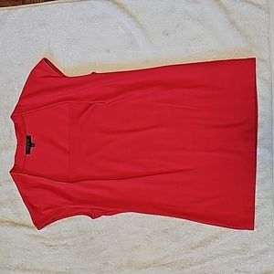 LAFAYETTE 148 Red Cotton Short Sleeve Top Tee Shirt Square NeckLine Caus…